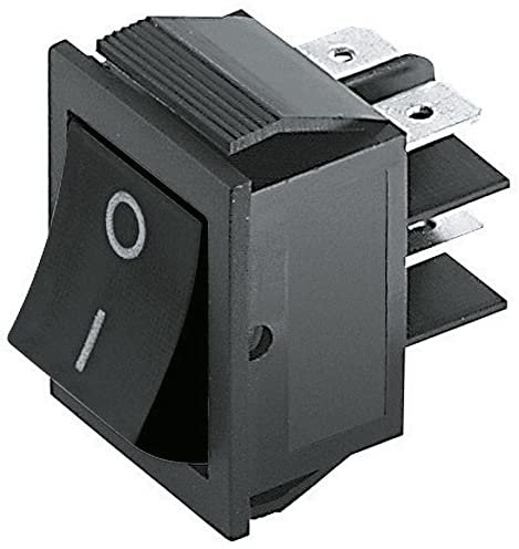 1 x INTERRUTTORE BIPOLARE A BILANCIERE TASTO NERO 15 A-250 V