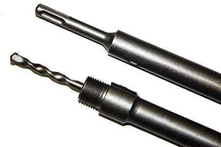 SDS PLUS - Punta diamantata DM 32-150 mm, lunghezza 200 mm, corona a corona, M22, con filettatura a punta per martello perforatore (prolunga L 300 mm)