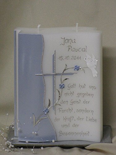 Taufkerze inklusive Name, Datum und Taufspruch E 14