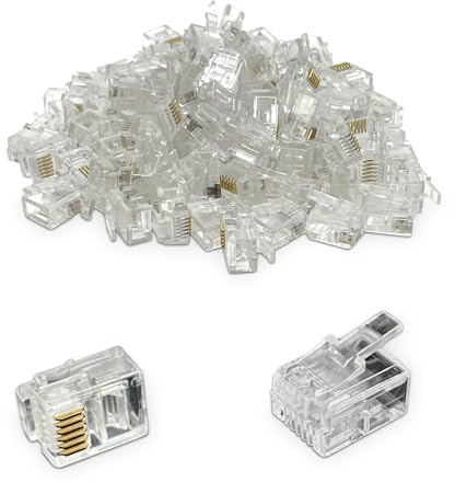 Waytex 37168 RJ12-Stecker, transparent, Beutel mit 100 Stück