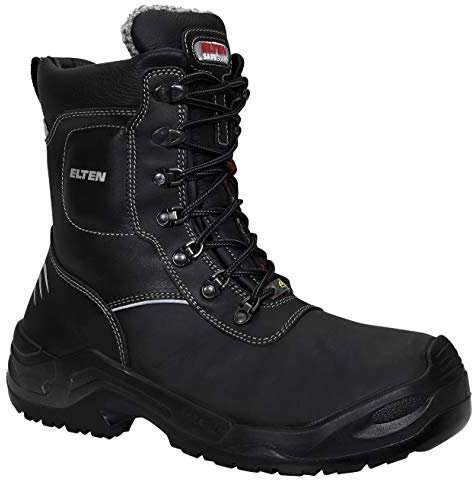 ELTEN Sicherheitsschuhe Joschi ESD S3S CI, Damen und Herren, Leder, Aluminiumkappe (leichter als Stahlkappe), robust 40, Schwarz