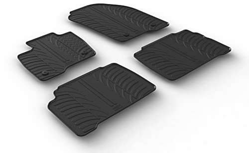 Satz Gummimatten kompatibel mit Ford S-Max 6/2015- & Galaxy 8/2015- (T Profil 4-teilig + Montage-clips)