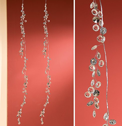 GILDE Hängedekoration Girlande Diamond Acrylsteine klar Metall Silber