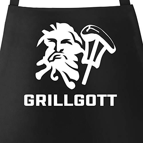 MoonWorks Grill-Schürze für Männer mit Motiv GrillGott schwarz unisize