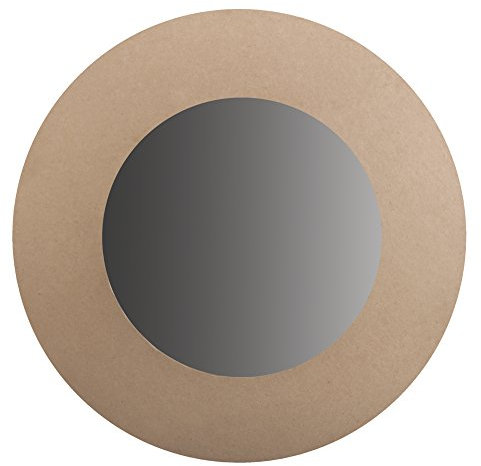 Rayher Miroir mural rond, 1 pce, Ø30cm, papier-maché, 100% FSC recyclé, à personnaliser, avec crochet pour suspension, arts créatifs, décoration, cadeau -67242000, Marron