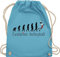 Turnbeutel Rucksack - Entwicklung und Outfit - Volleyball Evolution - Unisize - Hellblau - mädchen volleyballer turn beutel tasche für geschenk stoffbeutel accessories geschenke bags sportbeutel