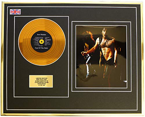 IRON MAIDEN/MINI METAL GOLD DISC & PHOTO DISPLAY/LIMITED EDITION/COA/FEAR OF THE DARK