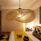 COOYO Suspension E27 Lustre Lumière Pendentif Vintage Rétro Lampe Pendentif Industriel Bambou Rotin Naturel Suspendu Tissé Lampes Suspension Réglable Hauteur Manger Bureau Salon Café Salle Lampe,60cm