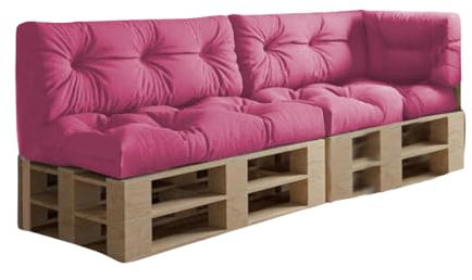 chilly pilley Palettenkissen Wasserdicht Palettenauflage Palettenpolster Palettenmöbel Gartenkissen Wasserfest Wasserabweisend viele Größen und Farben (Set 5 er. Rosa)