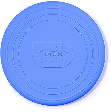 Bigjigs Toys Frisbee Flying Disc (Ocean Blue) - Silicone Frisbee for Kids, Quality Flying Saucers, Beach Toys & Garden Toys, Holiday Toys for Toddlers