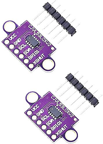 2PCS VL53L0X Time-of-Flight (ToF) Laser Ranging Sensor Breakout 940nm VL53L0X V2 Laser Distance Module I2C IIC (Violett)