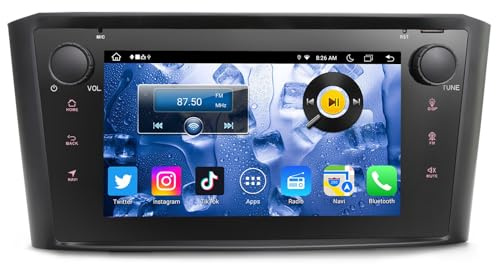 Android 14 8-Kern 4GB 64GB Autoradio für Toyota Avensis T25 GPS Navi Carplay Android Auto DSP Bluetooth 5.0 A2DP WiFi IPS Lenkradsteuerung Touchscreen