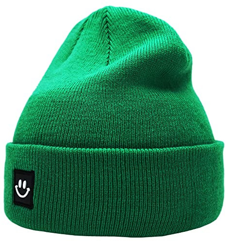 55cube Strickmütze für Herren/Damen – warme und modische Kopfbedeckung für alle Jahreszeiten, Solides Kelly-Grün, Einheitsgröße