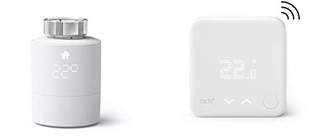 tado° Testa Termostatica Intelligente prodotto aggiuntivo per il controllo multi-stanz & Kit Base Termostato Intelligente, 1x Sensore di Temperatura Wireless