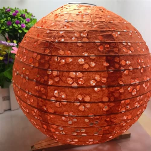 LIUXIN 16inch 40cm China Runde Hohle Papierlaterne 9 Farbe Hohle Papierlaternen Hochzeit Laternen Papier Lampenschirm Urlaub Party Supplies, Orange