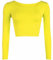 Womens Crop Long Sleeve T Shirt Ladies Short Plain Round Neck Top Ladies Fitness Workout Running T Shirts Plain Cropped Tops (Yellow UK 8-10)