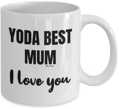 Yoda Best Mum Mug, I Love You Mug, Valentines Gifts for her, Valentines Day Mug, Birthday Cup, Christmas Presents from Daughter Son Step Bonus, Mothers Day