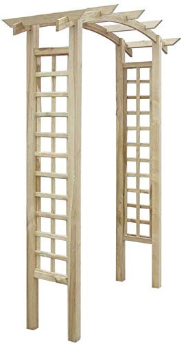 MOONAIRY Arche à Treillis Voûte de Jardin Arche à Rosiers Plantes Grimpantes Arrière-Cour Extérieur Voûte en Treillis 150x50x210 cm Bois