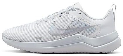 Nike Femme Downshifter 12 Women's Road Running Shoes, White/Metallic Silver-Pure Platinum, 41 EU