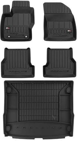 OMAC Fußmatten & Kofferraumwanne Set kompatibel mit Ford Focus mk2 2004-2011 Turnier Gummi
