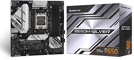 Biostar Placa Base Micro ATX B650M-SILVER PCIe 4.0, alimentación Dr.Mos 10+2+2 Fases, 4 SATA 3, 2 PCIe 4.0 M.2, HDMI, 24 Pines