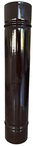 Tubo per Stufa a Legna in Lamiera porcellanata per Canna Fumaria (Tubo da 100H cm - 10 Ø cm, Marrone)