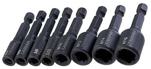 BOSUGE Gewindebohrer-Spannfutter-Set, 8 Stück 1/4 Sechskantschaft-Schraubendreher, M4-M16 Wind Batch-Hülse, Schraubenschlüssel-Bohrer-Steckschlüssel-Adapter