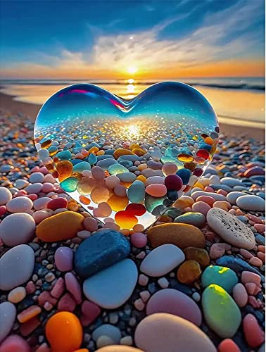 KQMGJYB Diamond Painting, 5D Diamant Painting Strand Love Set,DIY Crystal Strass Stickerei Painting Voller Stickerei Malerei für Home Wanddekoration 30 * 40cm