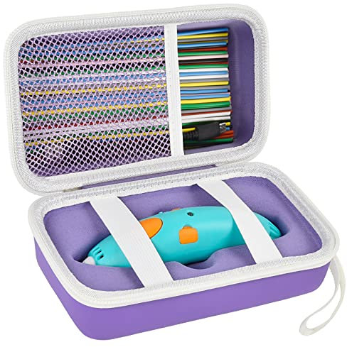 ANKHOH Hülle kompatibel mit 3Doodler Start+ Essentials (2022) für 3D-Stift-Set für Kinder, Aufbewahrungs-Organizer zum Drucken von Filament-Nachfüllpackungen und Micro-USB-Ladegerät (nur Box),