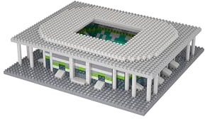 FOCO Offizielles Lizenzprodukt VFL Wolfsburg Volkswagen Arena BRXLZ-Steine 3D-Mini-Fußballstadion BAU-Set 12+ YO