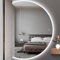 UkewEi Specchio Vanity Bagno con Luce a LED, Semicerchio, Anti Nebbia, Specchio da Parete Illuminato più Elegante, 120CM Specchio a Figura Intera con Touch Control, Dimmerabile (Color : Left Cut, Si