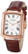 JewelryWe Uhren Herren Leder Rechteckig: Klassische 30m wasserdichte Datum Kalender Analog Quarz Armbanduhr Männer Braun Leder Armband Uhr mit Weiß Rechteckigem Römischen Ziffern Zifferblatt