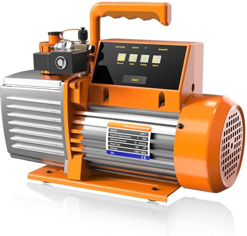 UPIKIT Vacuum Pump Refrigerant Vacuum Pump 12 CFM 2 Stage Intelligent Rotary Vane Vacuum Pump HVAC Touch Screen, Data Logging, Storage via App 12CFM