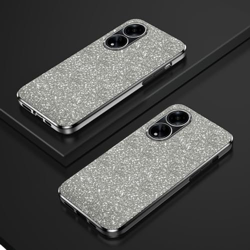 Custodia Telefono Trasparente Compatibile con Oppo A98 5G Cover Cornice Elettroplaccata Gradiente Glitter Protettiva Sottile TPU