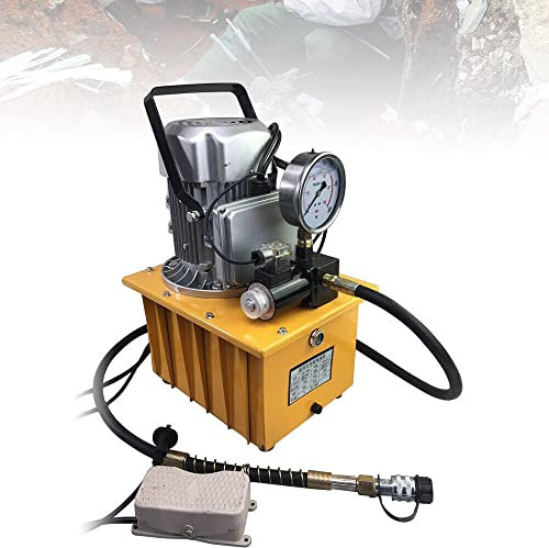 Pompe hydraulique électrique, 750W 7L 700Bar pompe hydraulique manuelle, avec Tuyau d'huile (1,8 M), pour une grande variété d'équipements hydrauliques