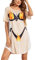 Ekouaer Strandkleid Damen Kurz Hemdkleid Frauen Sexy Badeanzug Sommer Shirt Bikini Beachwear Strand Party Outfit Strandponcho, Feuer, XXL