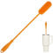 Silicone Bottle Cleaning Brush with Long Handle, 39.5cm Water Bottle Cleaner for Baby Bottles, Hydro Flask, Sports Bottle, Vase, Glassware, Perfect for Smaller Diameter Bottle Openings(Long Orange)