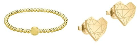 Liebeskind Beads 6mm mit Logotag in Edelstahl & Damen-Ohrstecker Edelstahl LJ-0308-E-11