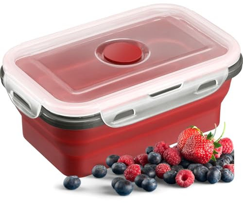 Westmark faltbare Frischhaltedose – Praktische Lunchbox ideal für Arbeit und unterwegs oder zur Aufbewahrung von Wurst und Käse, spülmaschinengeeignet, eckig, BPA-frei – 1350 ml
