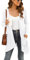 Wiwclo Womens Plus Size Cardigan with Pockets Lightweight Loose Fit Long Sleeve Sweater Cardigans Knit Open Front Duster High Low Hem,White,XL