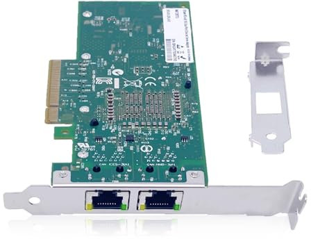 Elfcam® - Scheda di Rete 10Gb in 2x RJ45 per Intel X540-T2 - Chip X540, Adattatore LAN 10Gb PCI Express x8, Scheda NIC 10Gb per Windows Server, Windows 7/8/10, Linux