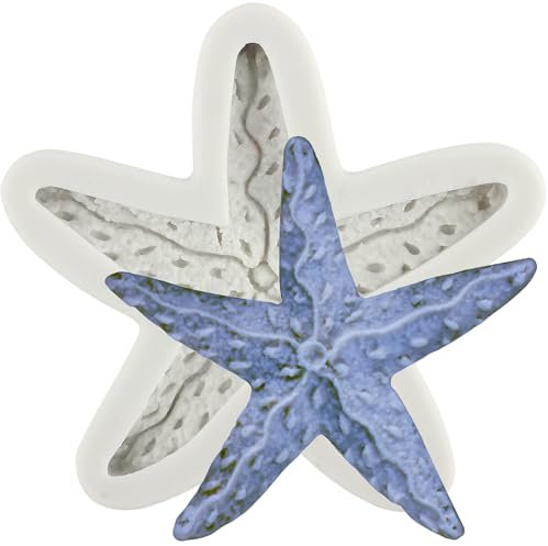 MINFEIDMS Stampo in silicone a forma di stella marina, stampo per torte a tema marino, per decorare torte di zucchero, cupcake, caramelle, cioccolato, pasta di gomma, argilla polimerica