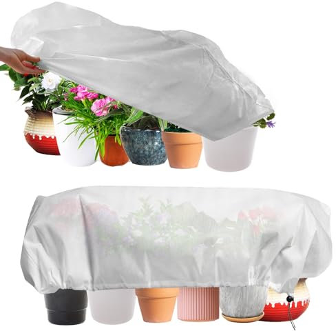 Riisoyu 2 Piezas Funda para Plantas, Cubierta Vegetal Tela no Tejida Cubre Plantas Invierno Antiheladas Capucha Protectora Manta Termica Malla Antiheladas Protección contra Heladas Tejido 100x40x45cm