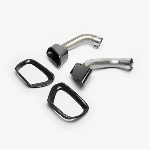 1 Paar Auspuffblende Kompatibel for BMW X5 E70 2008-2013 Auspuffblende 304 Edelstahl Schalldämpferblende Autoauspuffblende(Black)