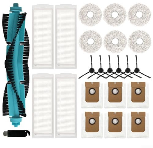 Cepillos de rodillo, filtros y paquete de accesorios de ropa de fregona, accesorios de repuesto para Cecotec para robot aspirador Conga 11090 (B)