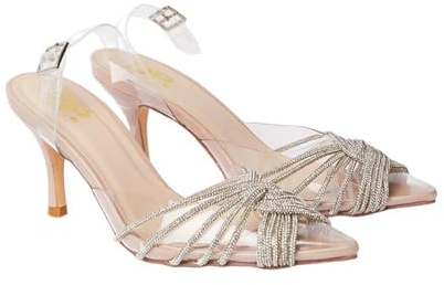 Dorothy Perkins Brooke Crystal Vinyl Sling Back Court Shoes