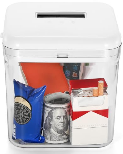 Timed Lock Box, Phone Lock Box with Timer, Rechargeable Time Locking Container, 6.5''x 6.5''x6.5'', Timed Lock Safe for Cell Phones, Snacks and Other Tempting Items