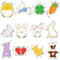 Lot de 12 Emporte-Pièces de Pâques en forme de lapin,Pâques Emporte Piece Patisserie, Acier Inoxydable Emporte-Pièces de Pâques,Moule à Biscuits Deco Paques de Fete pour Enfant