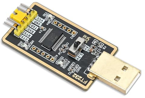 Podazz USB zu TTL Adapter FT232RL, Seriell UART Konverter 3,3V/5V mit LED | FT232RL Chipsatz | 3,3V/5V umschaltbar | TXD/RXD/Power LEDs | Treiber automatisch | 10 Dupont-Kabel + Jumper