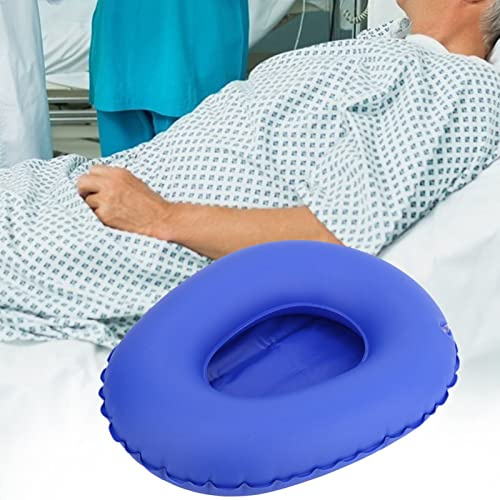 Padella Gonfiabile da Letto per Anziani Allettati, Lavabile Portatile Gonfiabile con pompa a mano, blu PU Materiale, Paralisi Ustioni Fratture Letto Uso